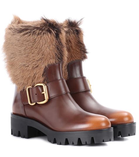 prada fur trimmed boots